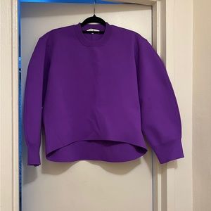 Tibi Purple Sculpted Sleeve Sweater